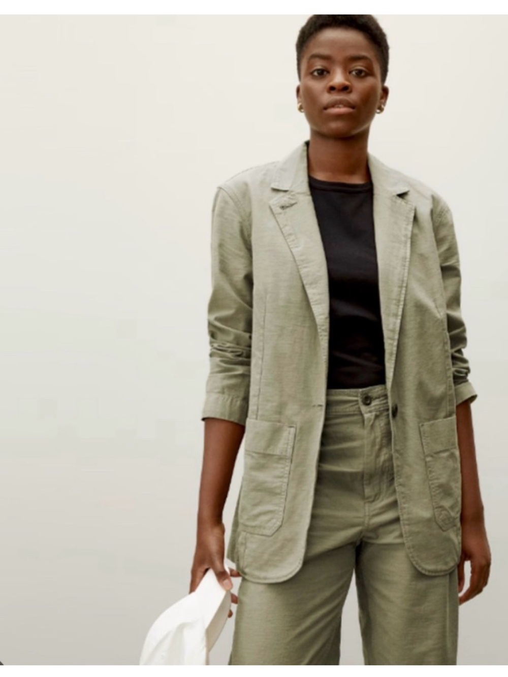 Everlane Fatigue blazer organic cotton S Bay leaf